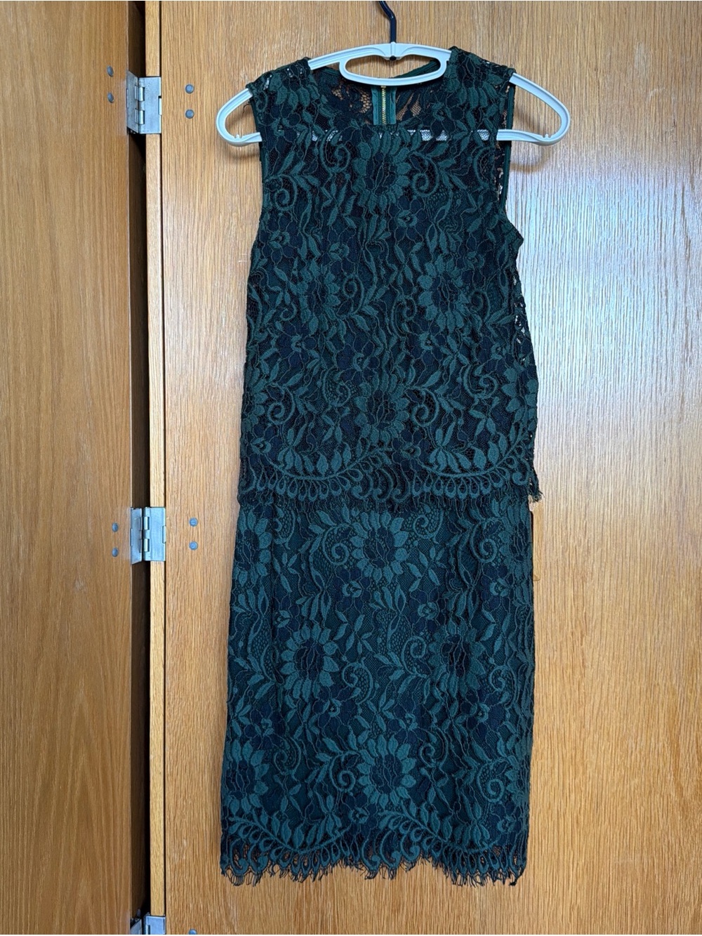 Calvin Klein Dark Green Floral Lace Dress